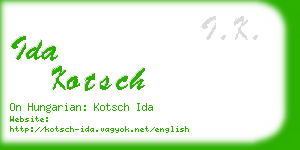 ida kotsch business card